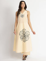 Cotton Floral Placement Print Kurta Set - Off-White