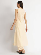 Cotton Floral Placement Print Kurta Set - Off-White