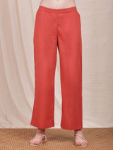 Cotton Dabu Geometric Print Kurta Set - Red