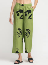 Cotton Floral A-Line Kurta Set - Green