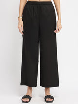 Rayon Floral Kurta Set - White & Black