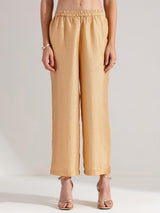 Brocade Striped Sleeveless Kurta Set - Green & Gold