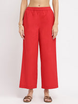 Cotton Jacquard Striped Kurta Set - Red