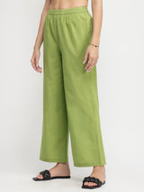 Cotton Striped A-Line Kurta Set - Green