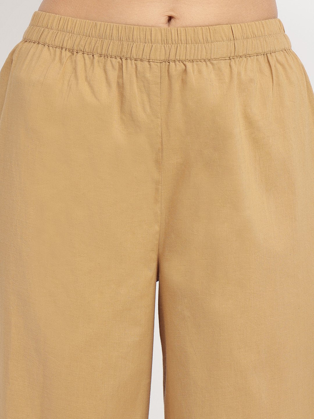 Cotton Striped & Solid Kurta Set - Mustard & Black