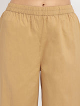 Cotton Striped & Solid Kurta Set - Mustard & Black