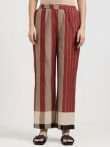 Cotton Stripe Play Shirt Kurta Set - Beige & Rust