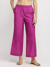 Cotton Floral A-Line Kurta Set - Pink & Purple