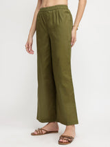 Cotton Floral A-Line Kurta Set - Olive & Mustard