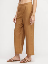 Cotton Floral A-Line Kurta Set - Rust & Beige