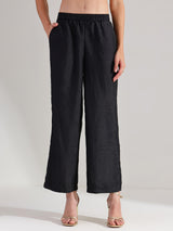 Silk Blend Geometric Print Kurta Set - Black & Gold