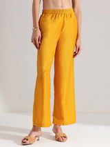 Brocade Floral Kurta Set - Yellow & Gold