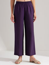 Silk Blend Floral Kurta Set - Purple