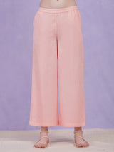 Cotton Jacquard Kurta Set - Peach