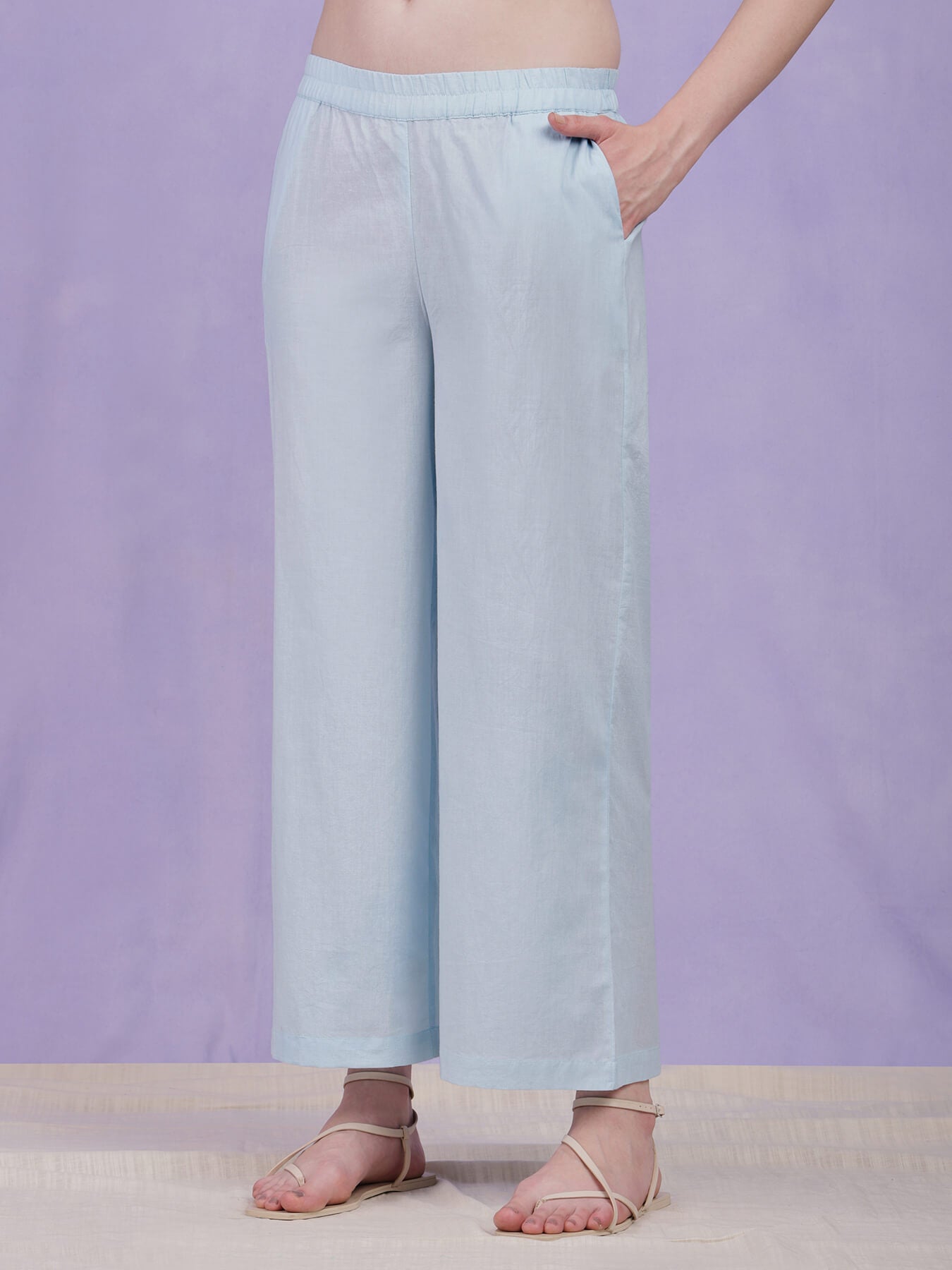 Cotton Jacquard Floral Kurta Set - Light Blue