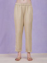 Colourblock A-Line Kurta Set - Cream & Beige