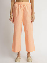 Luxe-Textured Cotton Solid Kurta Set - Orange