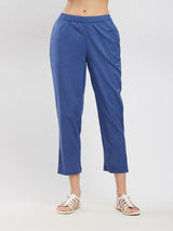 Cotton Dabu Floral Asymmetrical Kurta Set - Blue