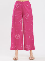 Cotton Bandhani Floral Shirt Kurta Set - Pink