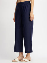 Cotton Bandhani Floral Kurta Set - White & Blue