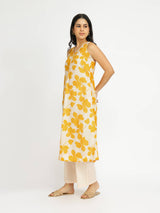 Cotton Floral A-Line Kurta Set - Yellow