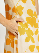 Cotton Floral A-Line Kurta Set - Yellow