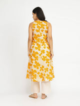 Cotton Floral A-Line Kurta Set - Yellow