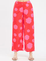 Cotton Floral Kurta Set - Red & Pink