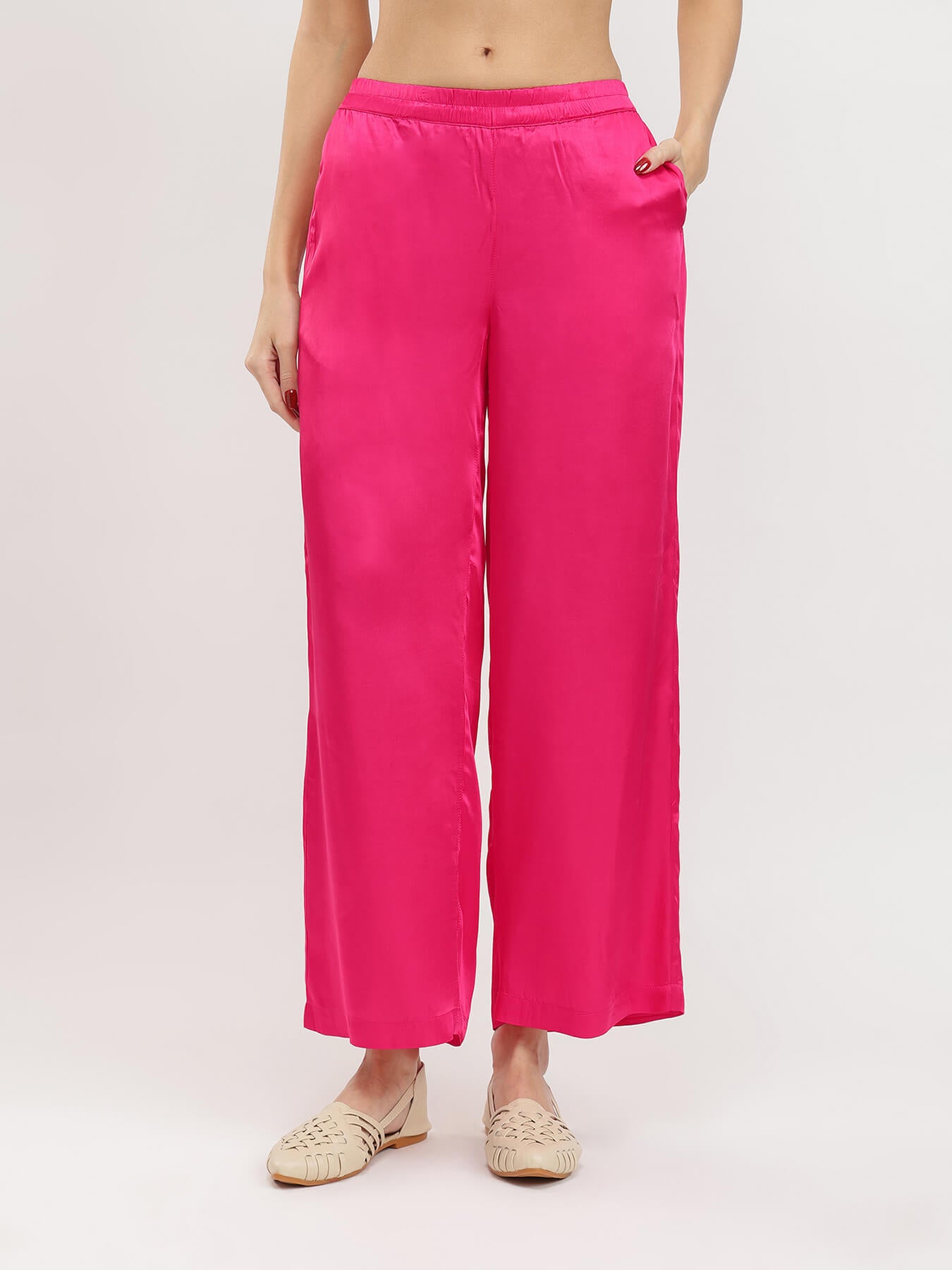 Chevron Print Kurta set - Yellow & Fuchsia