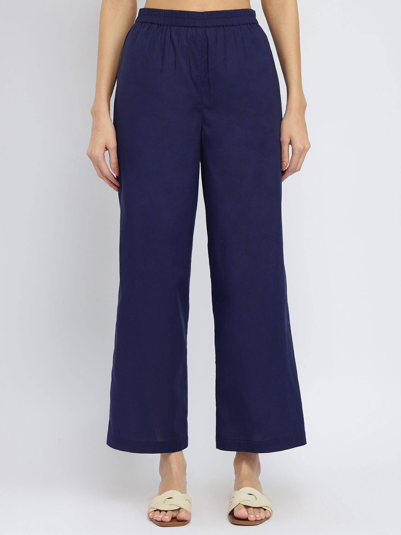 Cotton Dabu Polka Pleated Kurta Set - Indigo