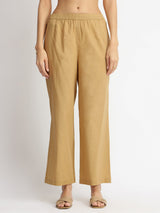 Cotton Striped Shirt Collar Kurta Set - Off-White & Khaki