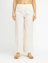 Cotton Floral Asymmetrical Kurta Set - Off-White & Brown