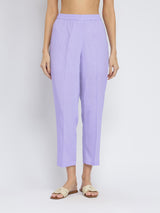 Rayon Polka Asymmetrical Kurta Set - Lavender