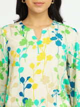 Rayon Floral A-Line Tunic - Multicolour