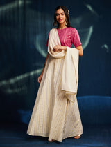 Gold Striped Lurex Blouse - Pink