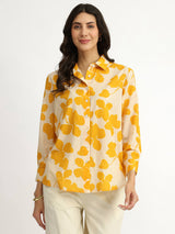 Cotton Floral Shirt - Yellow