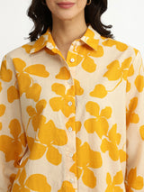 Cotton Floral Shirt - Yellow