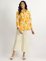Cotton Floral Shirt - Yellow