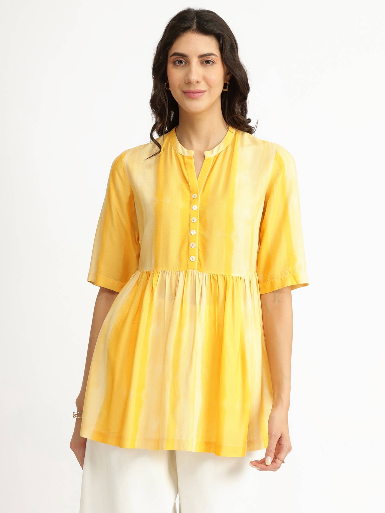 Rayon Stripe Play Tunic - Yellow