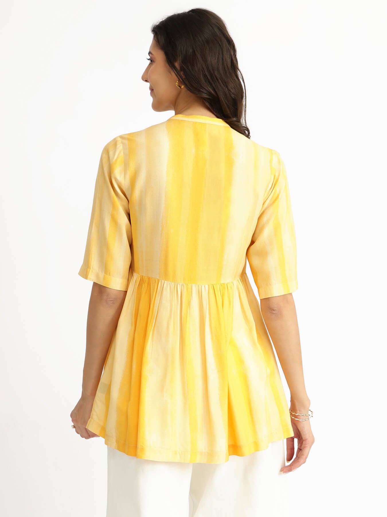Rayon Stripe Play Tunic - Yellow