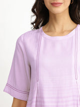Rayon Striped Top - Lavender