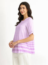 Rayon Striped Top - Lavender