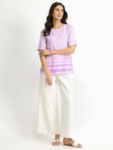 Rayon Striped Top - Lavender