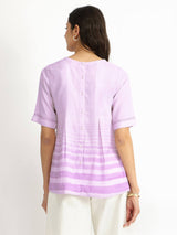 Rayon Striped Top - Lavender