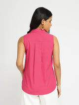 Air Loom Cotton Poplin Solid Shirt - Pink