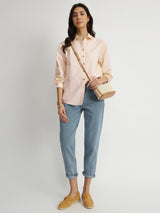 Linen Blend Solid Shirt - Off-White