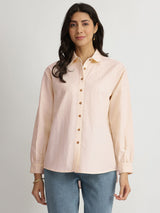 Linen Blend Solid Shirt - Off-White