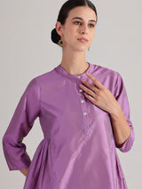 Silk Blend Solid Top - Purple