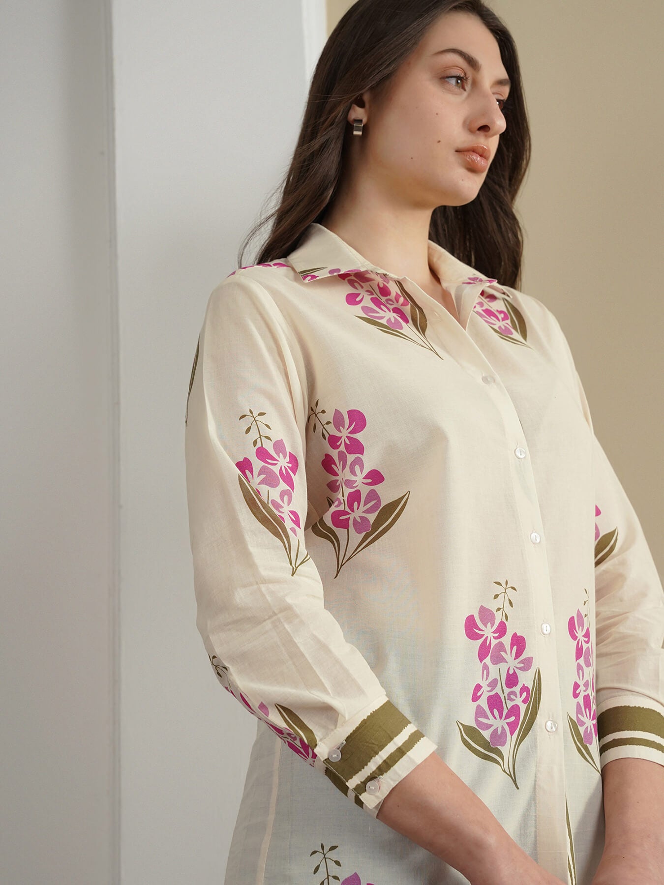 Cotton Floral Shirt - Off White