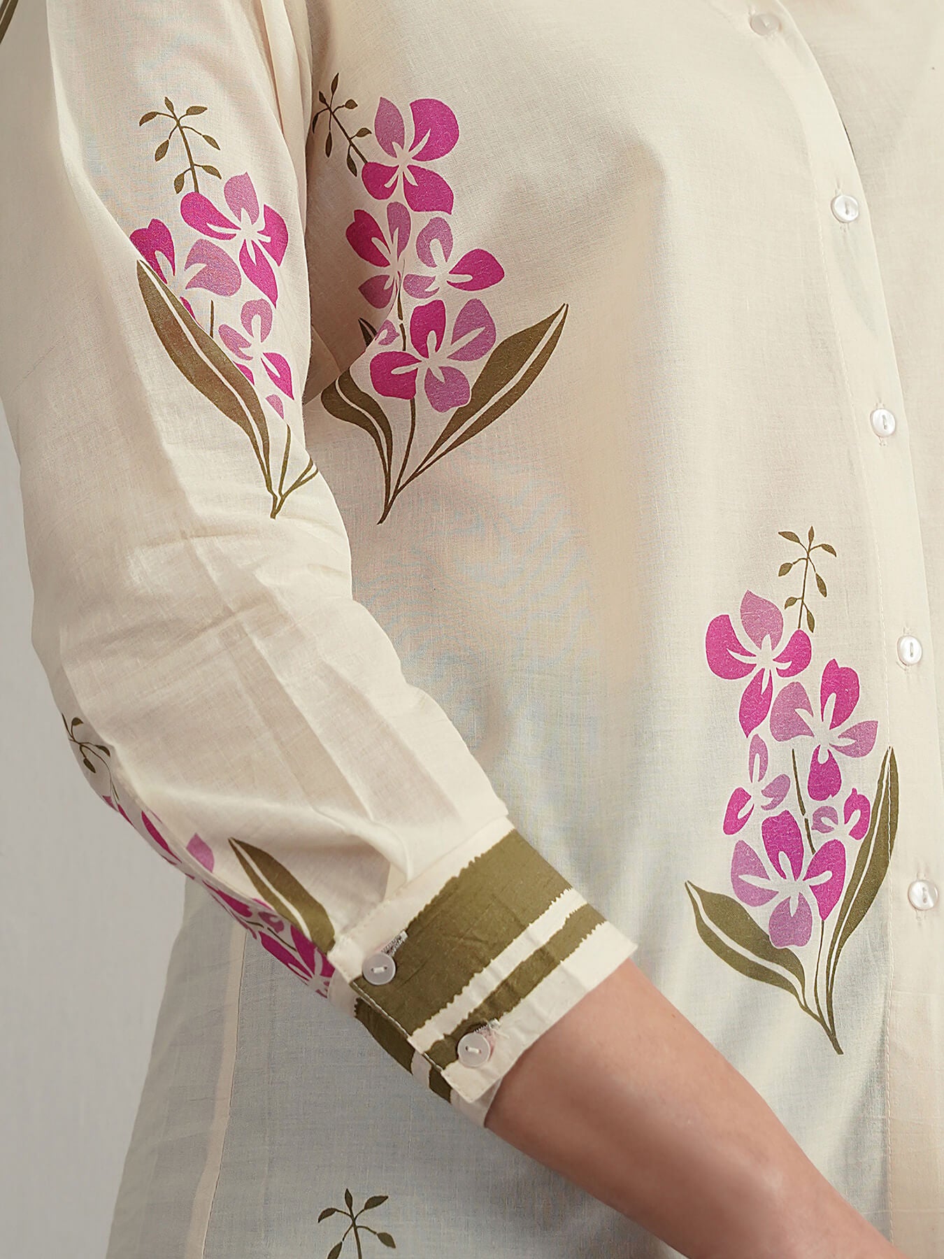 Cotton Floral Shirt - Off White